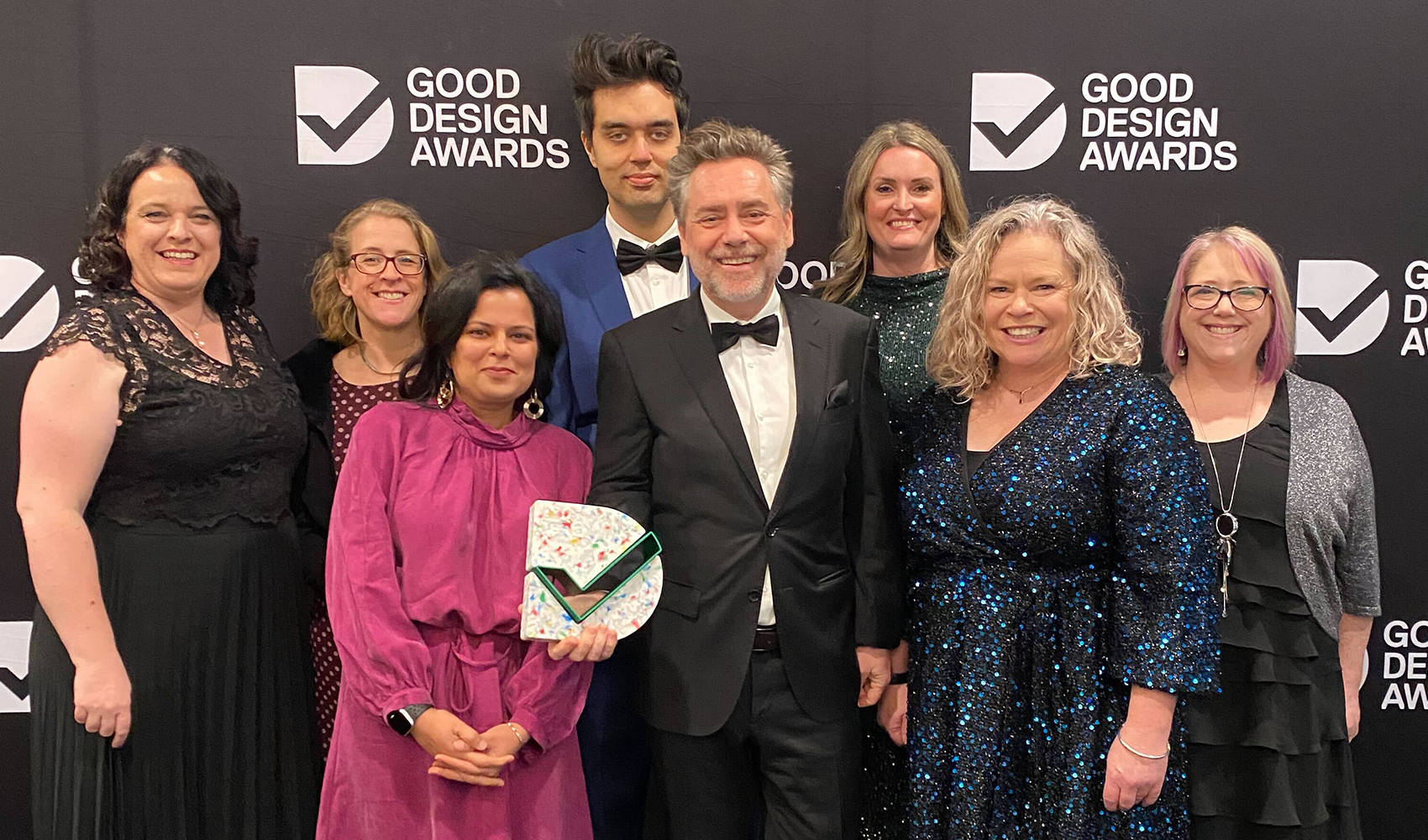 Department of Health, University of Melbourne and Liquid Interactive team members at the Good Design Awards ceremony.